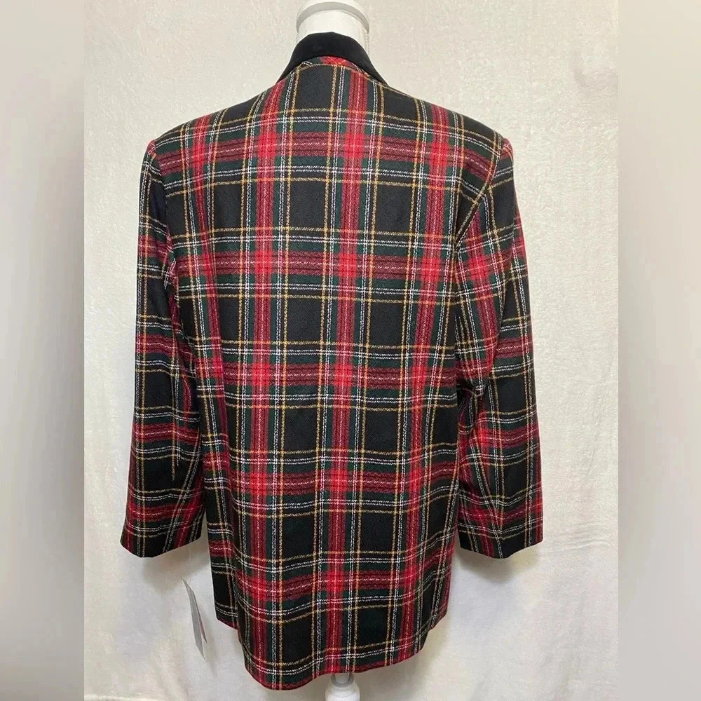 Sellecca Vintage Plaid Blazer With Velvet Collar Women’s Size 14 NWT - Picture 6 of 12
